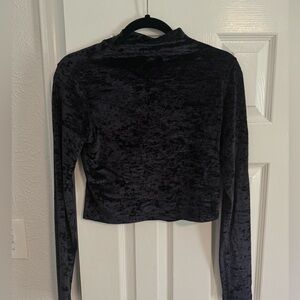 lululemon athletica Black Velvet Long Sleeve Top